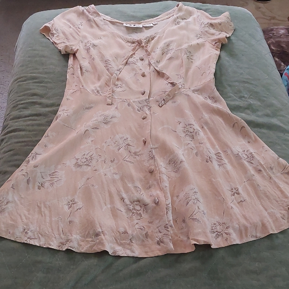 Floral Rayon Dress With Adorable Tie